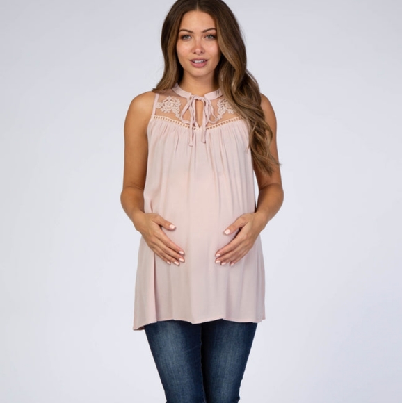 Pinkblush maternity blouse, rose, US size S - Picture 1 of 4